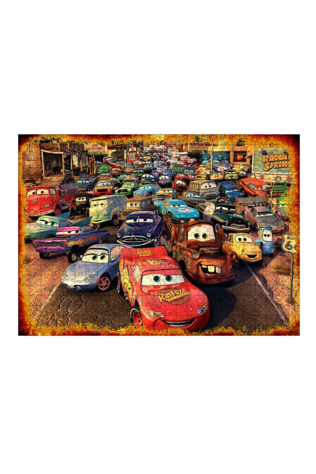 Tablomega Ahşap Mdf Puzzle Yapboz Şimşek Mcqueen Ve Arkadaşları 500 Parça 50*70 Cm