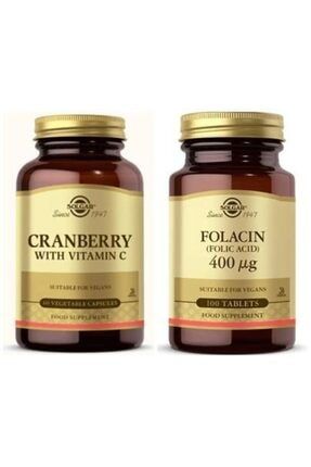 Cranberry Extract With Vitamin C 60 Kapsül+ Folic Acid 400 Mcg 100 Tablet PARKFARMA921