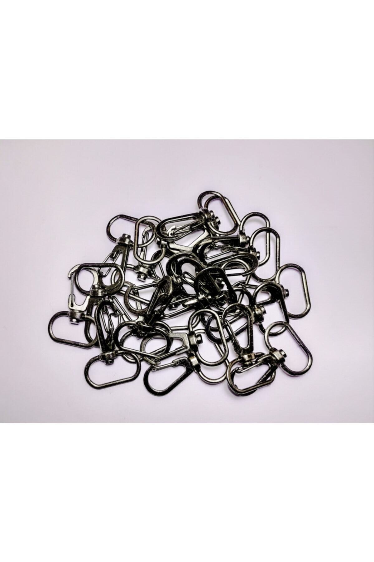 25 Pieces Smoked Color Metal Macrame Keychain Rings