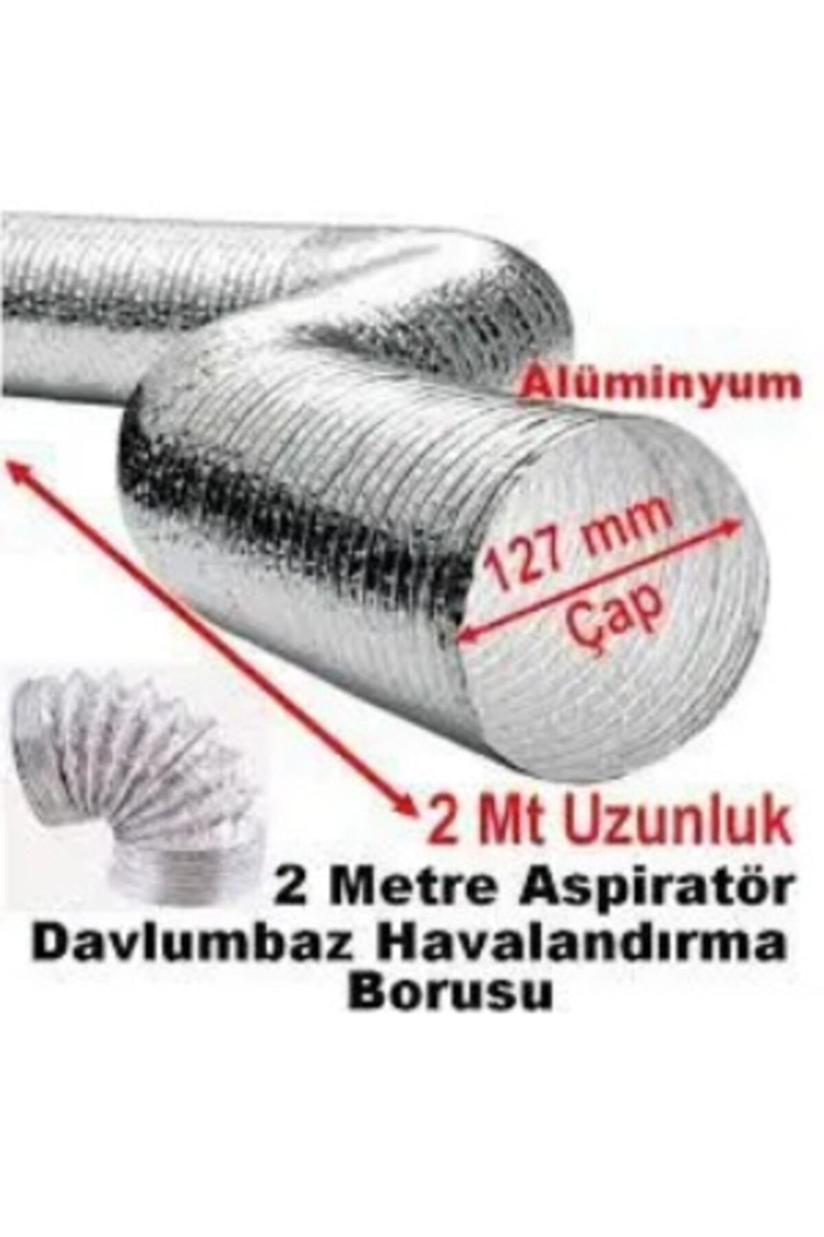 Alüminyum Aspiratör Borusu Telli + Aspiratör Boru Redüksiyonu - 4