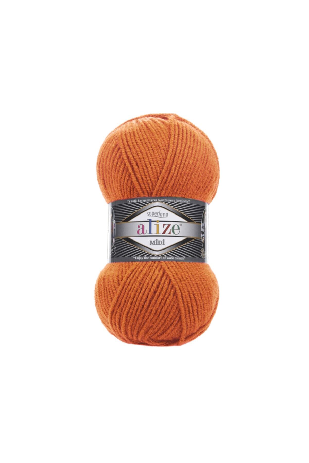 5 Pcs Superlana Midi 225 Orange Hand Knitted Vest Cardigan Scarf Sweater Yarn