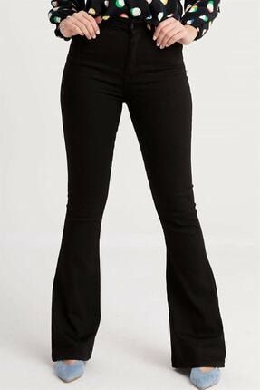 Yumuşak,kadın Siyah Solmayan Yüksel Bel Likralı Toparlayıcı Ispanyol Jeans Pantalon Harmony RGFAMEVA220122