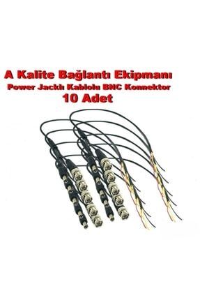10 Adet Kablolu Hazır Bnc +power Jack Konnektör 10 adet bnc+power