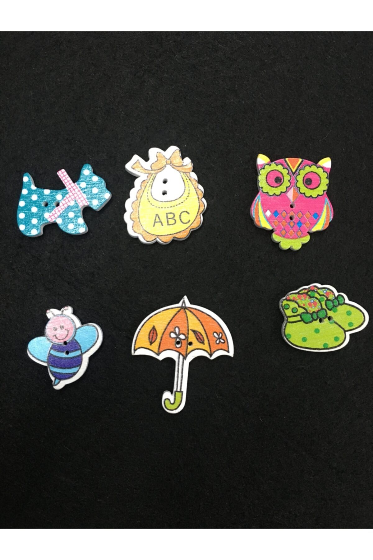 Baby Button Karography Ornament Button Set of 6