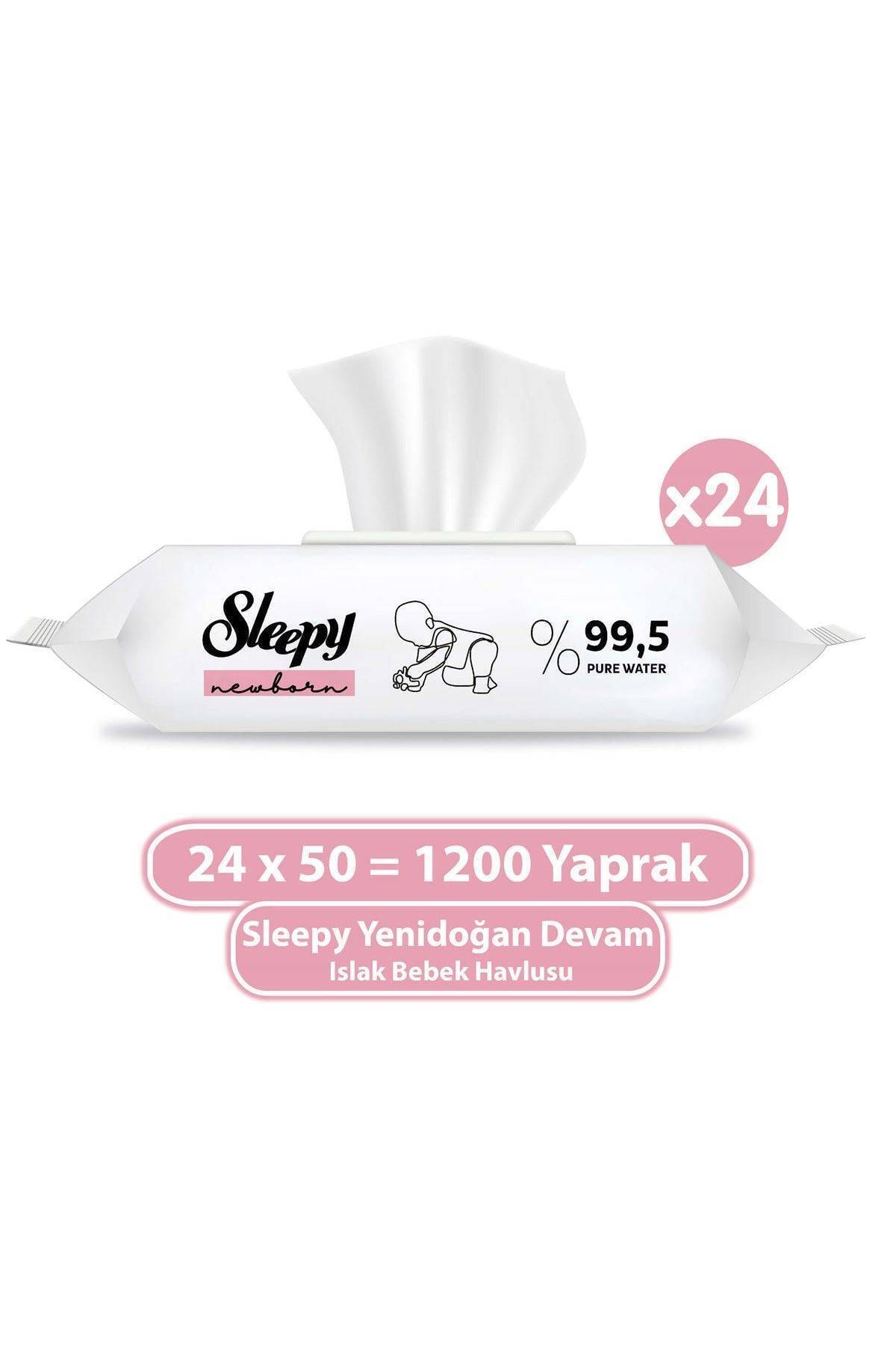 Sleepy Yenidoğan Devam Islak Bebek Havlusu 24x50 (1200 Yaprak)