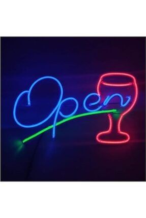 Dekoratif Neon Open Yazısı Figürü Soft Neon OPEN112
