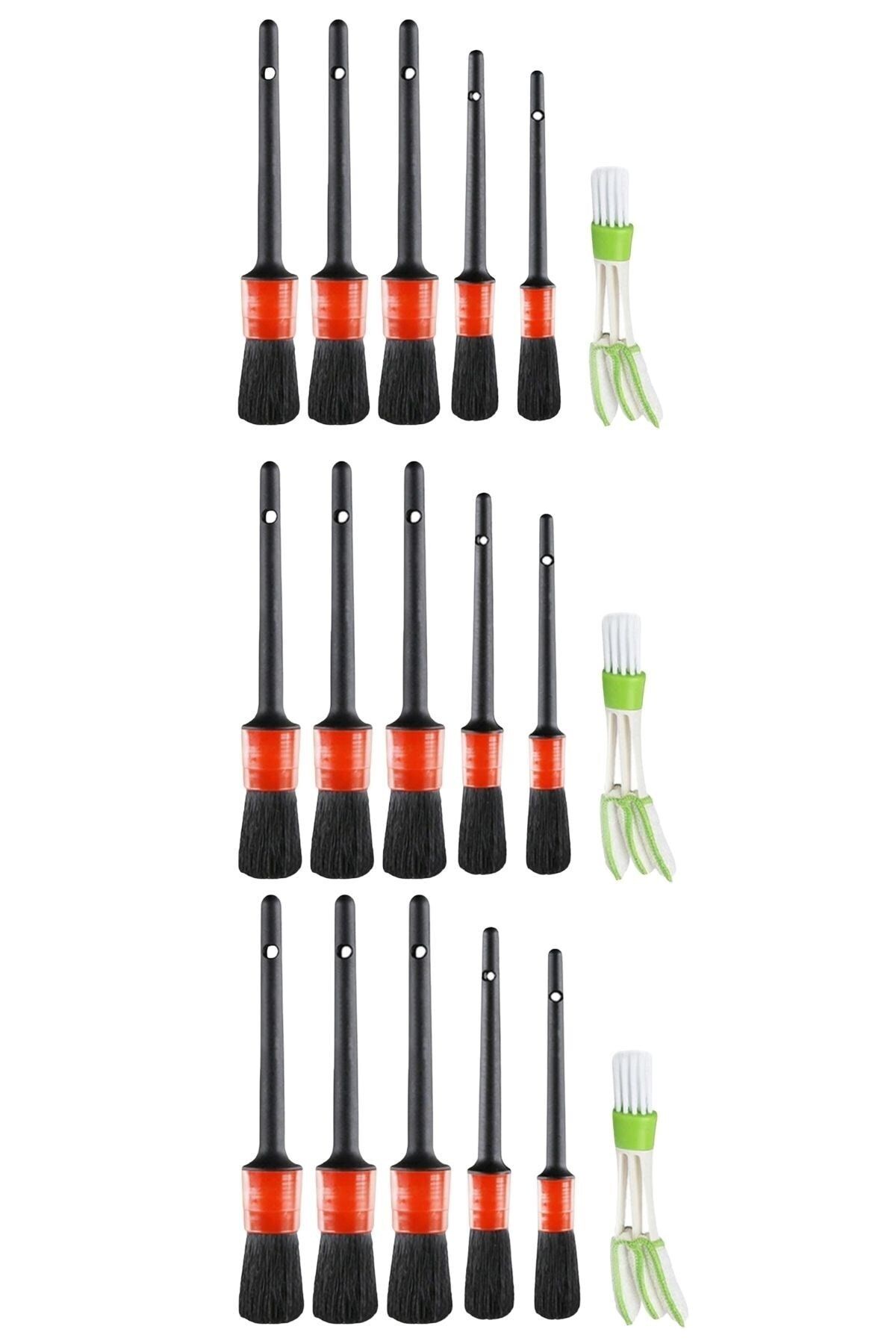 Buffer ® 3 Adet Yumuşak Kıllı Iç Ve Dış Temizlik Için 5+1 Detaylı Araç Oto Temizlik Bakım Fırça Seti