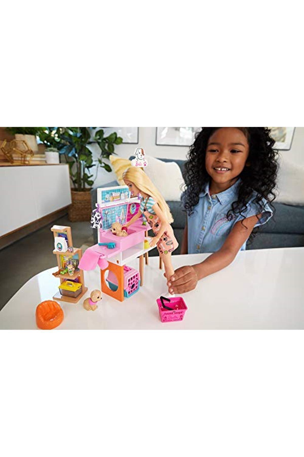 Barbie Bebek Ve Evcil Hayvan Dükkanı Oyun Seti, 4 Hayvan Arkadaş Ve Aksesuarlar Dahil, 3-7 Yaş fotoğrafı 2 (önizleme)