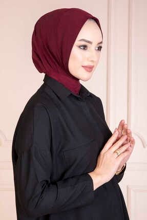 Kadın Çıtçıtlı Tesettür Hijab Bordo 1664F1B