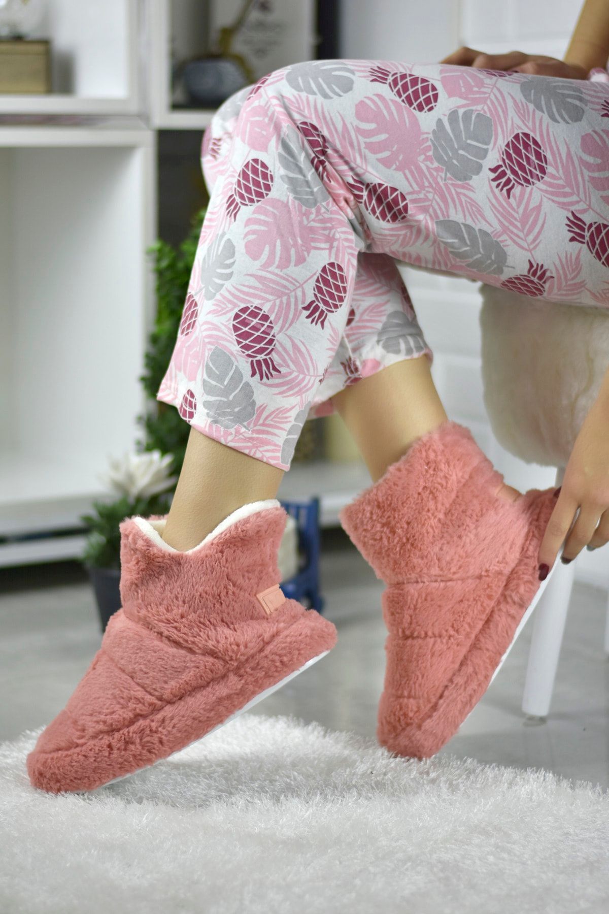 Ladies ankle boot slippers cheap