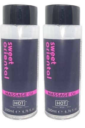 Hot 2 Adet Aromalı Erotik Masaj Yağı Sweet Oriental Massage Oil 200ml