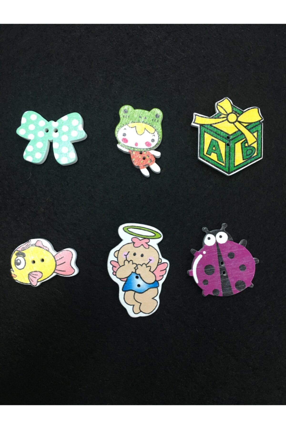 Baby Button Karography Ornament Button Set of 6