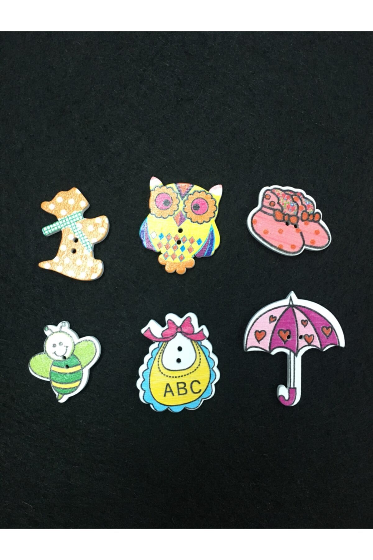 Baby Button Karography Ornament Button Set of 6