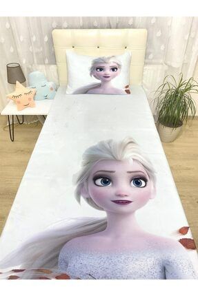 Beyaz Elsa Desenli Yatak Örtüsü Ve Yastık Örtüsü evortu1069