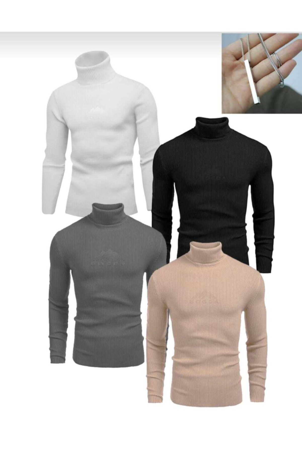 guzellzade 5'li Kombin Boğazlı Balıkçı Yaka Kazak Emka Giyim