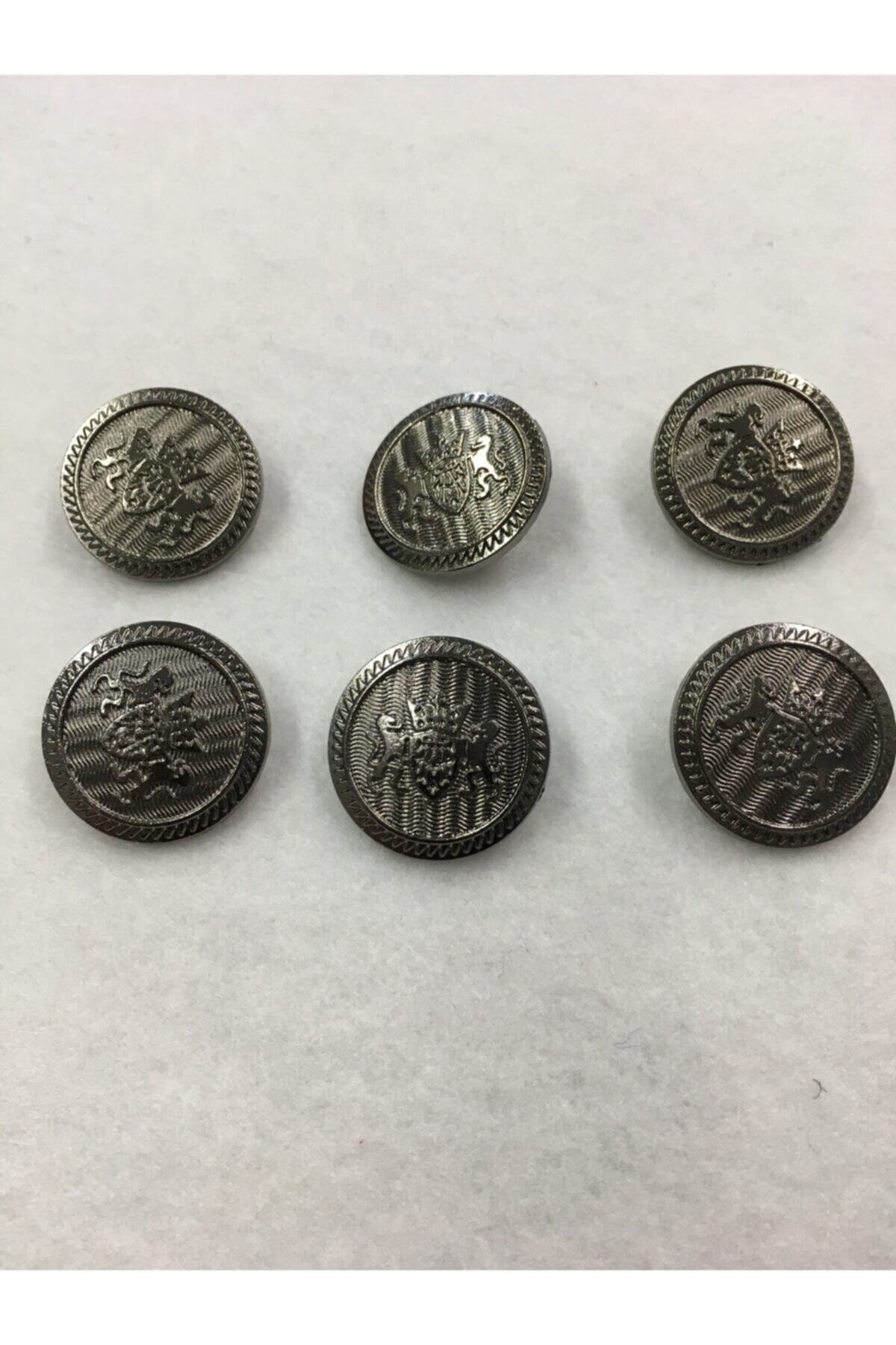 Trench Coat And Coat Button Metal Set of 6 / Double Lion Model