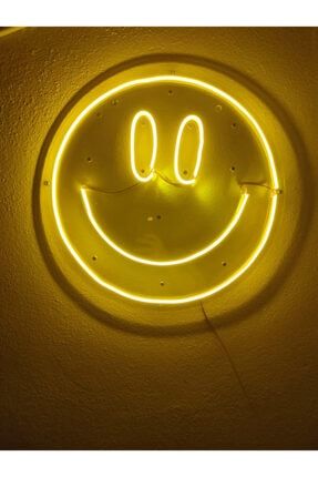 Gülenyüz Neon Emoji Smile Neon Led Dekoratif Duvar Aydınlatması Neon Duvar Yazısı 50x50cm smile