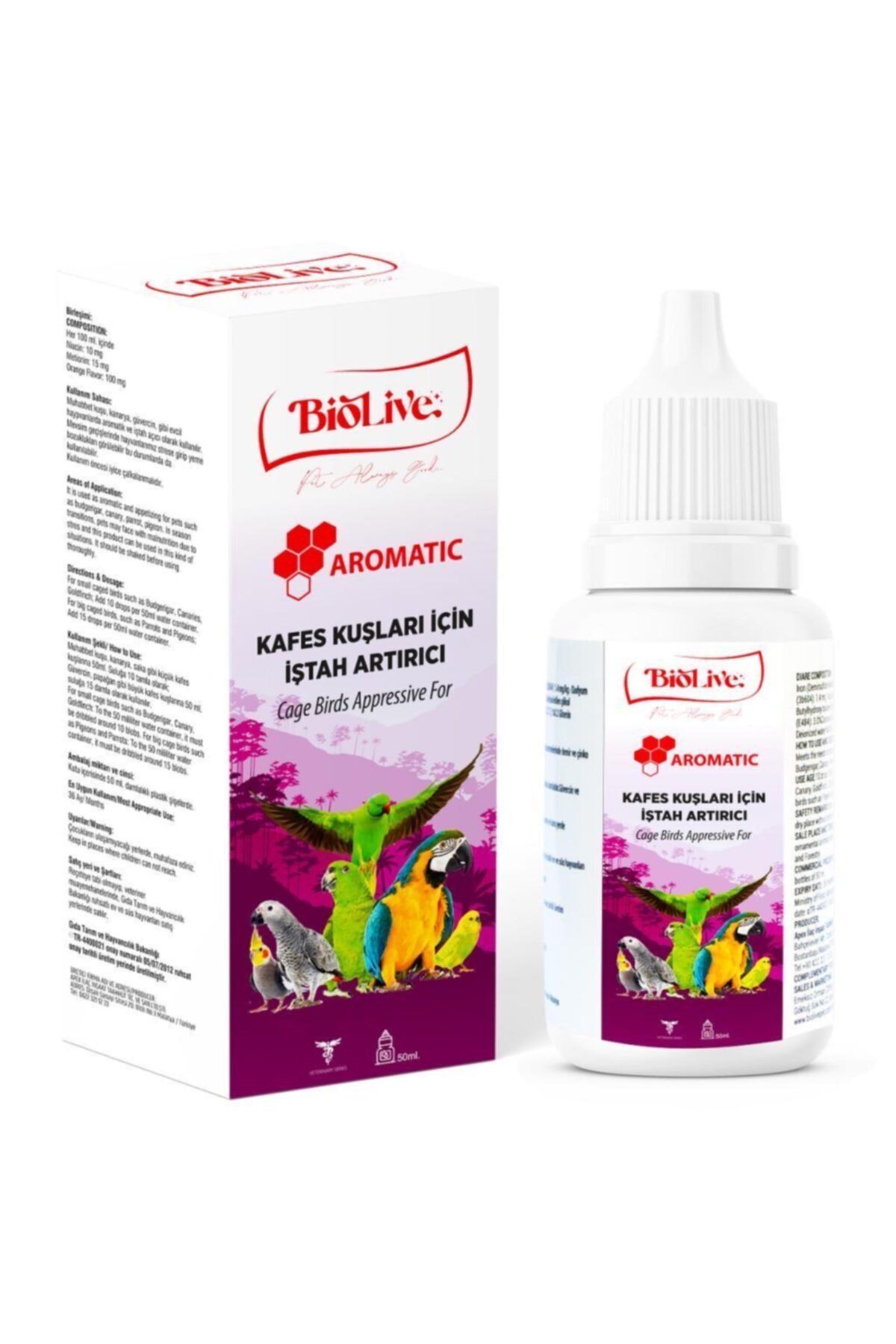 Biolive Kuşlar Için Aromatic Iştah Artırıcı Vitamin 50ml