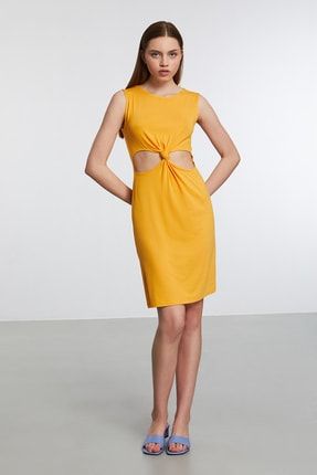 Brazıl Bodycon Safran Sarı Elbise BRAZIL25042021