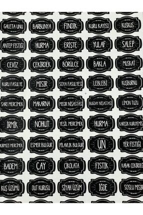Siyah 100 Adet Baharat Bakliyat Kuruyemiş Baharatlık Kavanoz Sticker Etiketi yz.siyahsticker