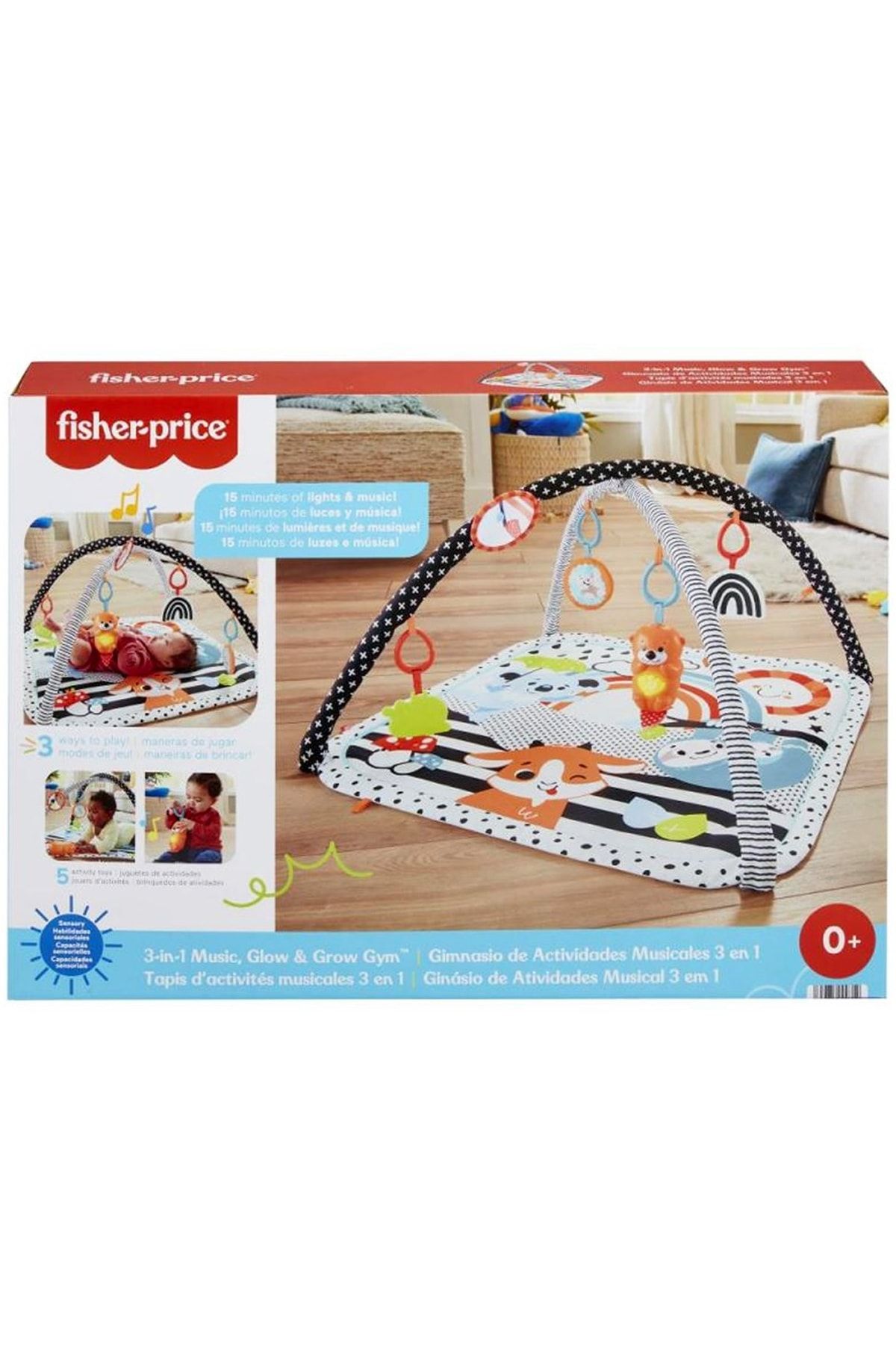 mattel Neşeli Hayvanlar 3ü 1 Arada Müzikli Oyun Halısı Jimnastik Merkezi 3in1 Hbp41 GB11069