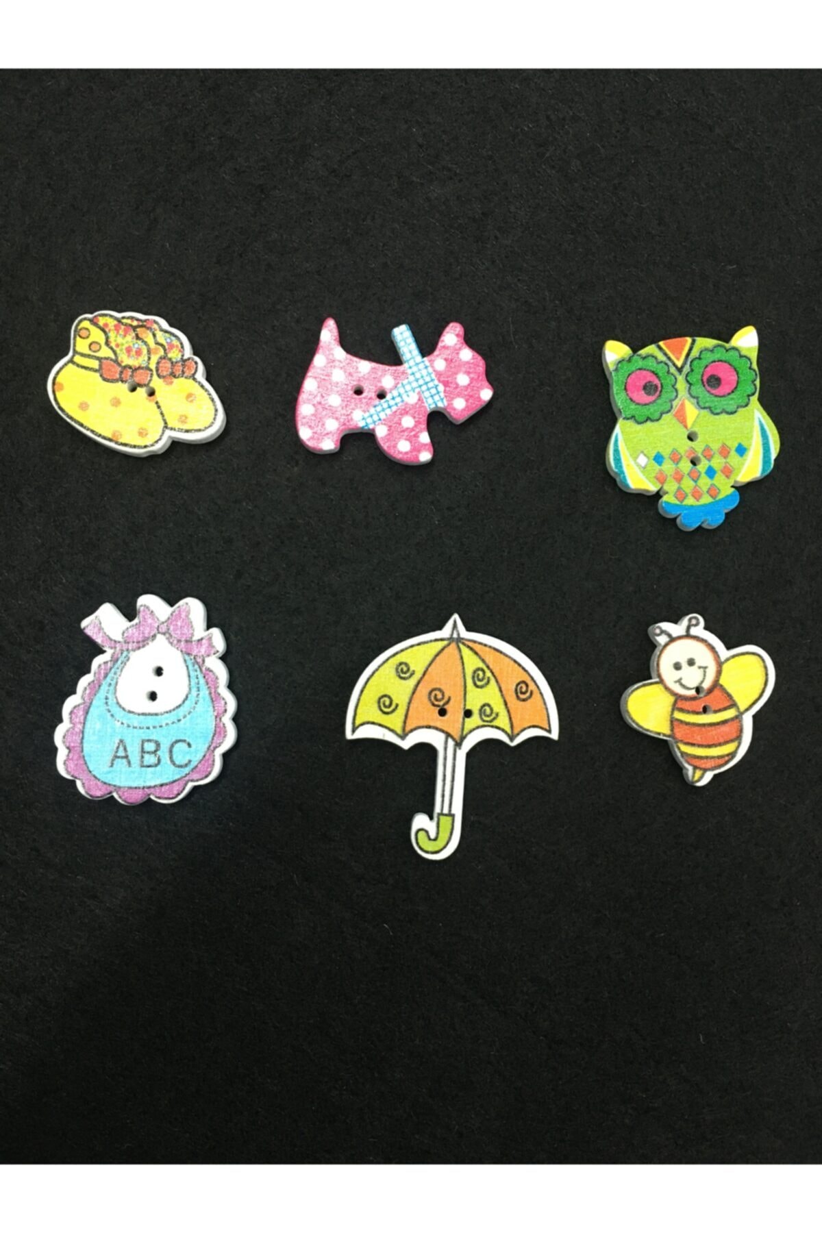 Baby Button Karography Ornament Button Set of 6