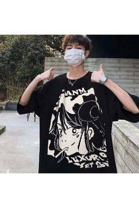 Anime Smoking Girl Siyah (unisex) T-shirt iyimoda.t2
