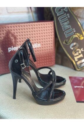 Siyah Taşlı Platform Topuklu Kadın Abiye Ayakkabı GMS-ABY-10