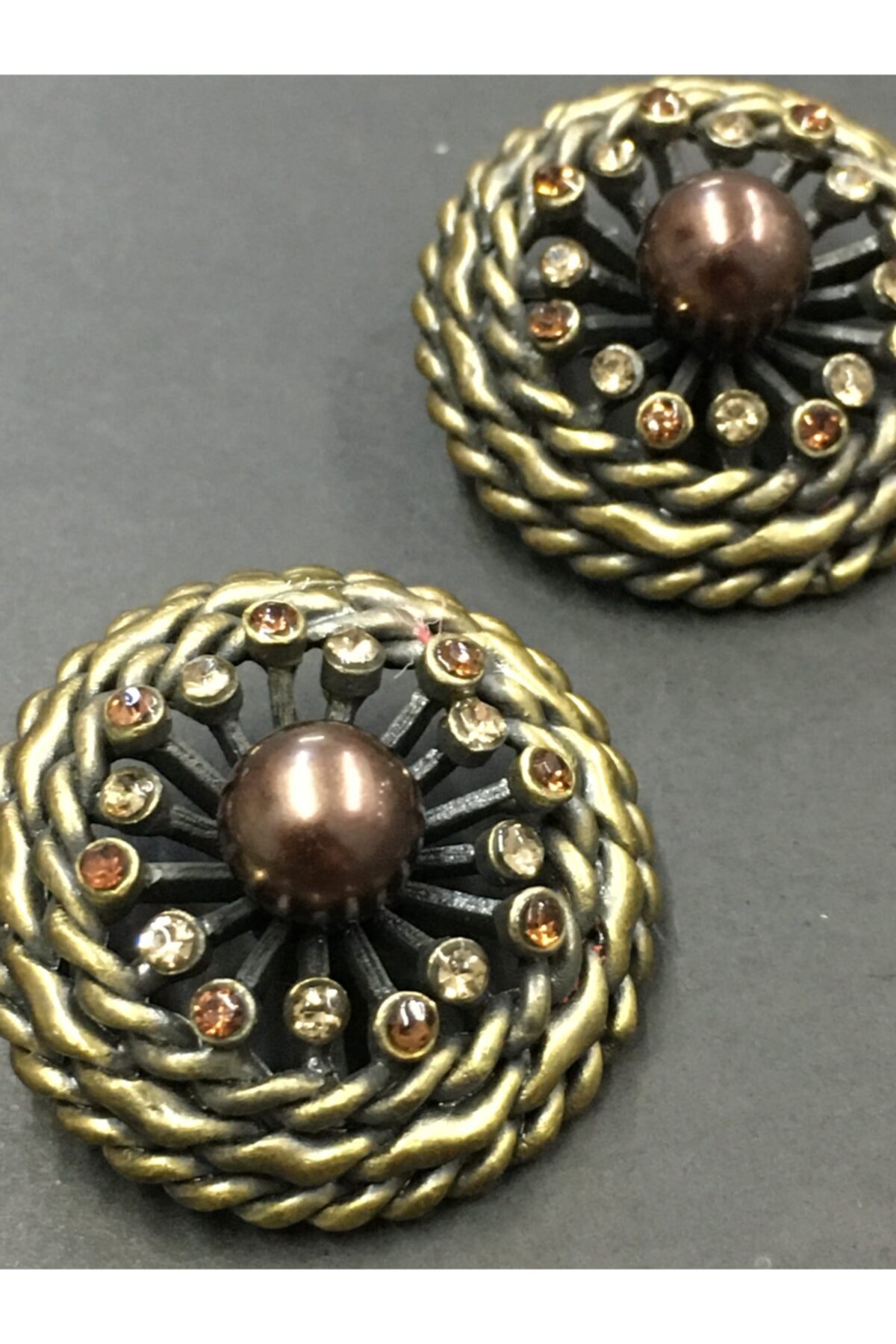 Stoned Button Coat Fur Coat Button Set of 3