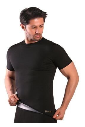 Erkek Terleten Yağ Yakan Zayıflatan Sauna Termal T-shirt Erkek Üst Eşofman YCY-SAUNA-0011