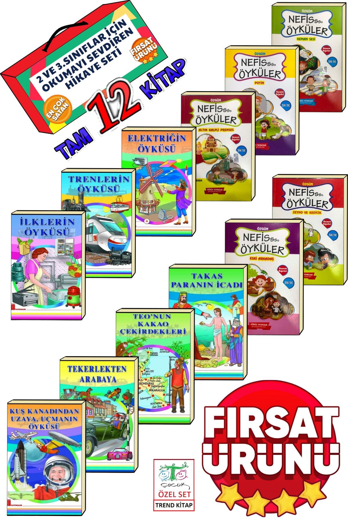 ATA YAYIN SET 2.ve 3.sınıflar Için Okumayı Sevdiren 12'li Hikaye Kitabı Seti (set1) frt44