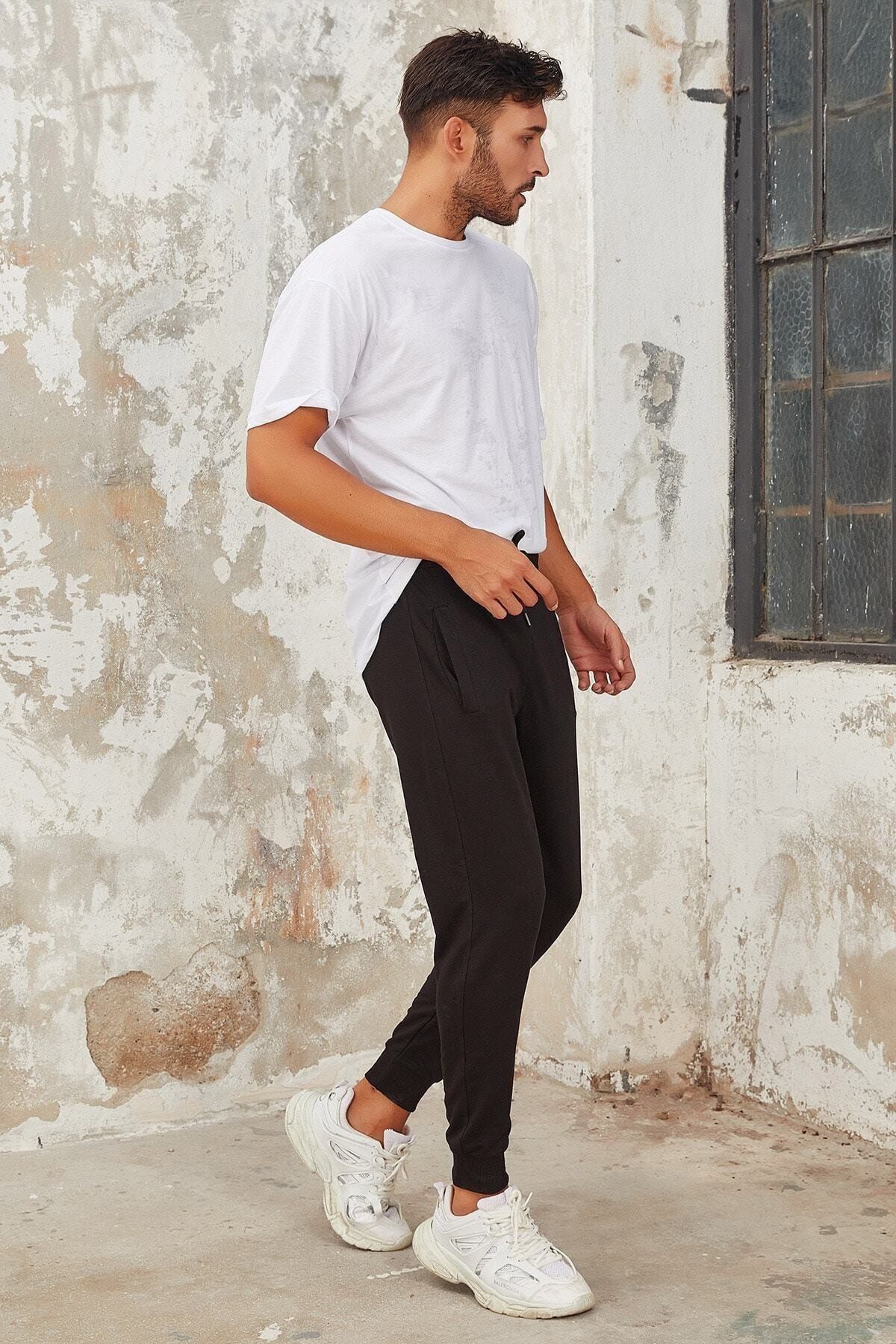 Black skinny sweatpants online men's