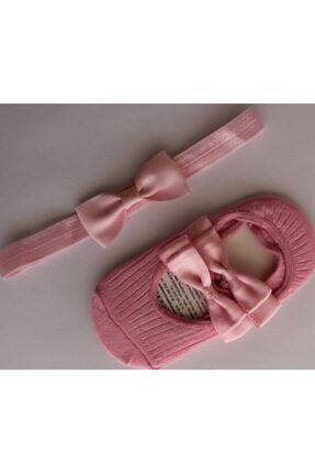 Kız Bebek Pembe Kurdeleli Bandana Ve Babet Çorap Set TYC00350892088