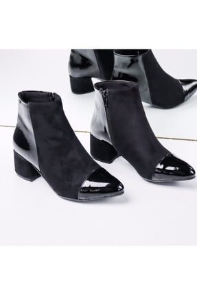 nude ayakkabı Jame Kadın Siyah Süet Bot