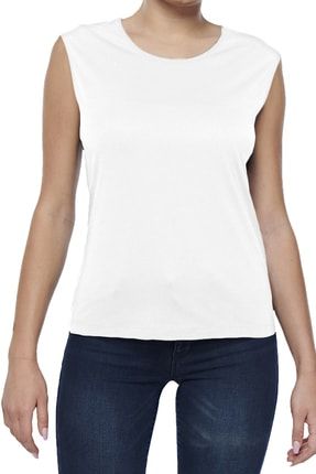 Kadın Modal Sıfır Yaka Kolsuz Body Comfort Fit Likralı T-shirt - 2285 FSM1453-2285-1