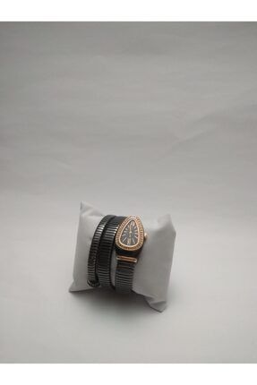 Yılan Modelli Şık Görünümlü Bayan Saati Siyah Renk TYC00350475679