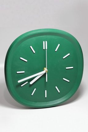Renkli Tasarım Kare Beton Duvar Saati | Yeşil 26cm TSD2243