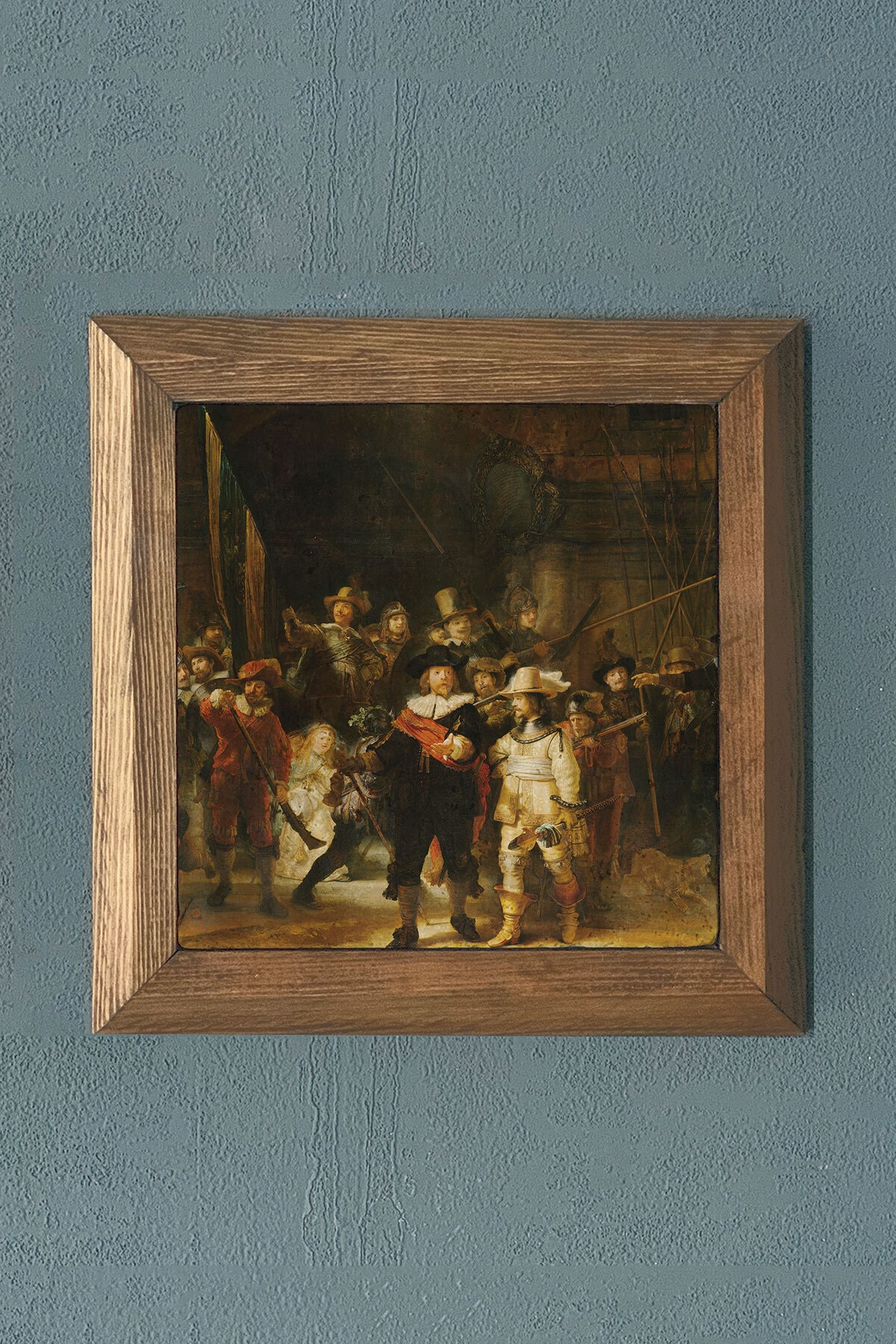 Natural Stone Painting with Solid Frames The Night Watch Night Patrol Rembrandt Van Rijn