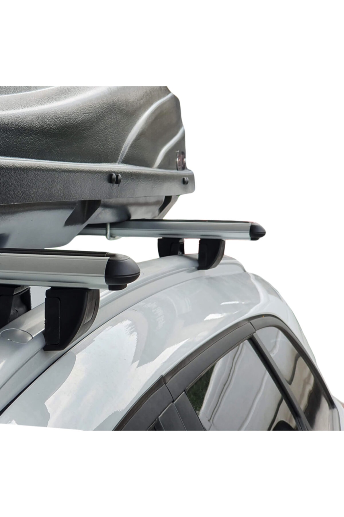Dachgepäckträger Auto RE&AR Tuning Kompatibel Mit Hyundai Santa Fe (DM) 2013-2018 Dachträger Hook Gepäckträger Relingträger Mit Schlüssel Alu GRAU Auto Dachgepäckträger
