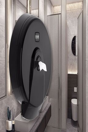 Siyah Maxi Cimri Pinti Içten Çekmeli Tuvalet Kağıdı Dispanseri Banyo Wc Ve Tuvalet Aparatı OP-K9B