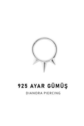 925 Ayar Gümüş 3 Diken Motifli Minimal Halka Piercing gCH163