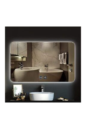 65x90 Cm Dokunmatik Tuşlu Buğu Çözücü Ledli Banyo Aynası Dekoratif Ayna EVRST0230
