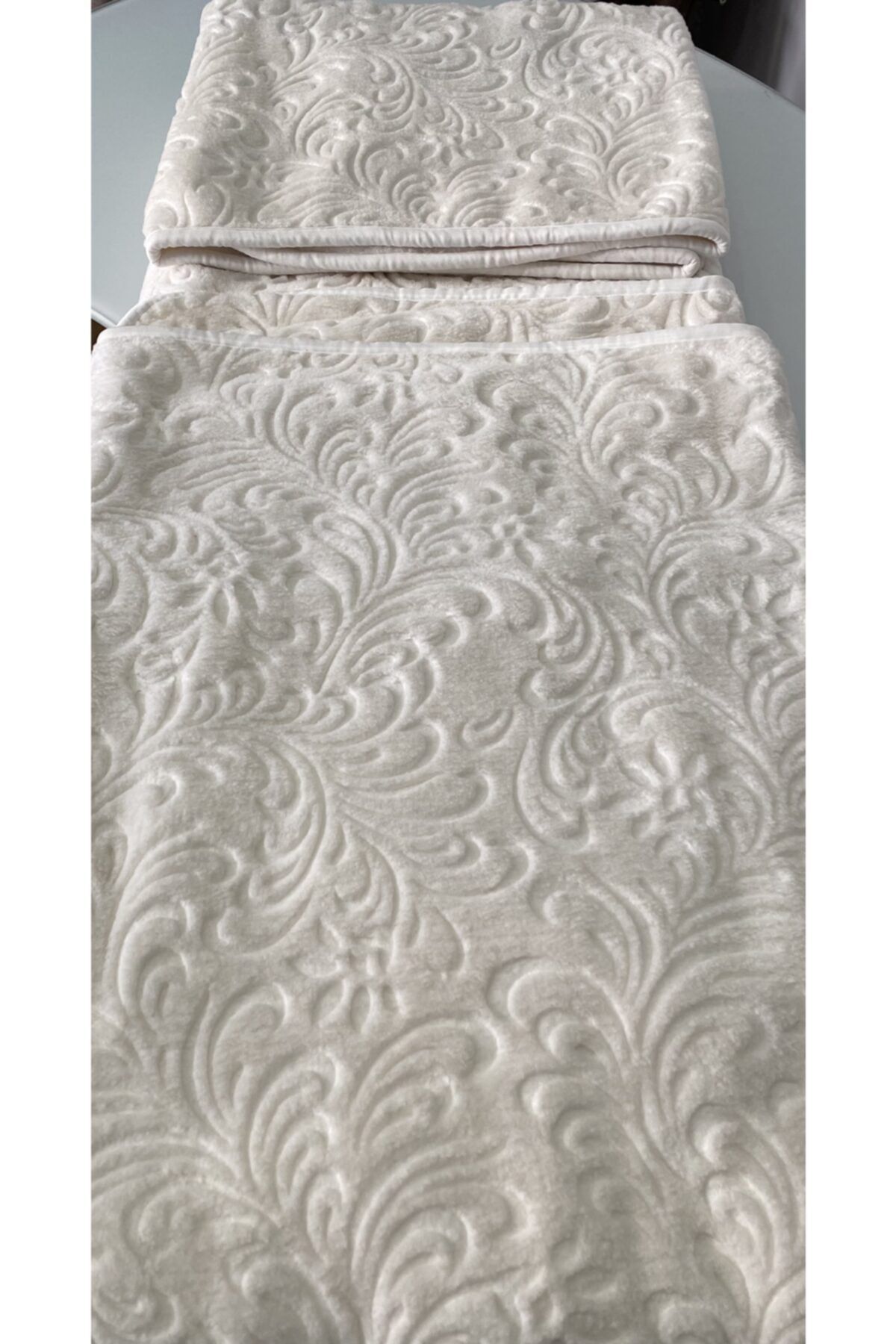 Bahar Battaniyeleri-Double Soft Embos Blanket - Bone Charic Color 3