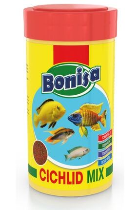 Cichlid Mix 250ml Kutu Yunus Sarı Prenses Ciklet Akvaryum Balık Yemi bonisa-cichlid-mix-250ml
