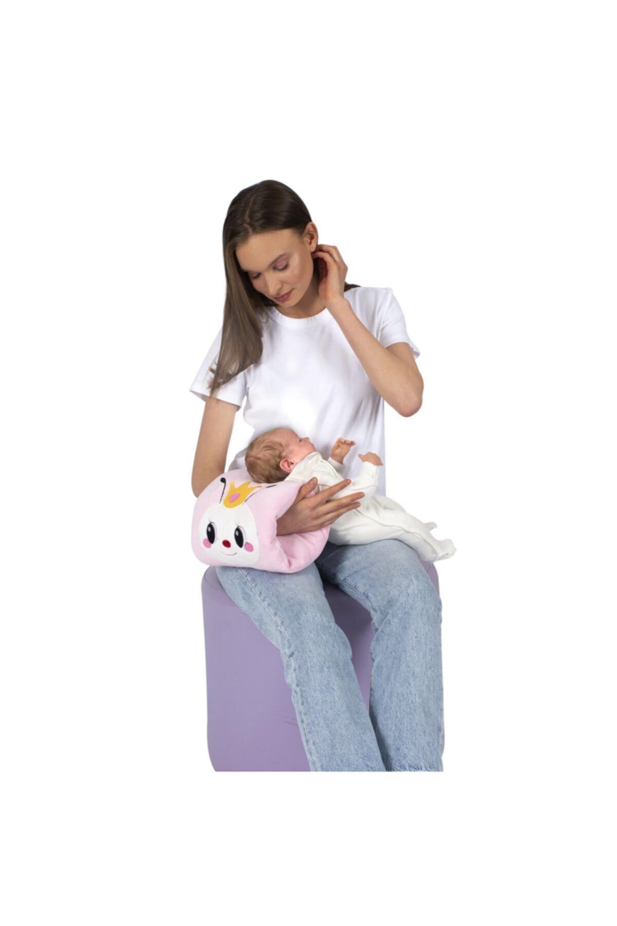 Nakışlı Lüks Emzirme Yastığı Art-271 Pembe 2