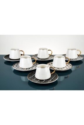 Arow Beyaz Islemeli Renkli Tabak Porselen 6 Li Fincan Takimi Fiyati Yorumlari Trendyol