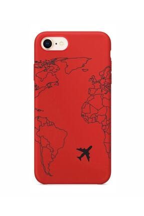 Iphone 6s World Map Lines Kırmızı Lansman Kılıf MCWMLIP6S