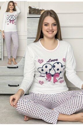 Yeni Trend Kalpli Puantiyeli Penye Pijama Takımı BPJM001