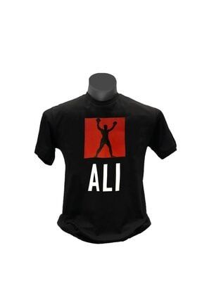Tshirt Muhammed Ali: Ali Yazılı Eller Havada 00120-CRZ-TSY