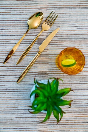 Kadi Kizi 18 Parca 6 Kisilik Gold Catal Kasik Bicak Takimi Fiyati Yorumlari Trendyol